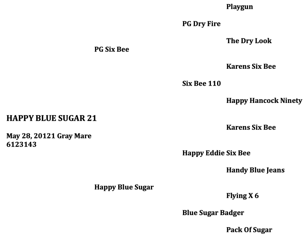 This image has an empty alt attribute; its file name is happy-blue-sugar-21-pedigree.png